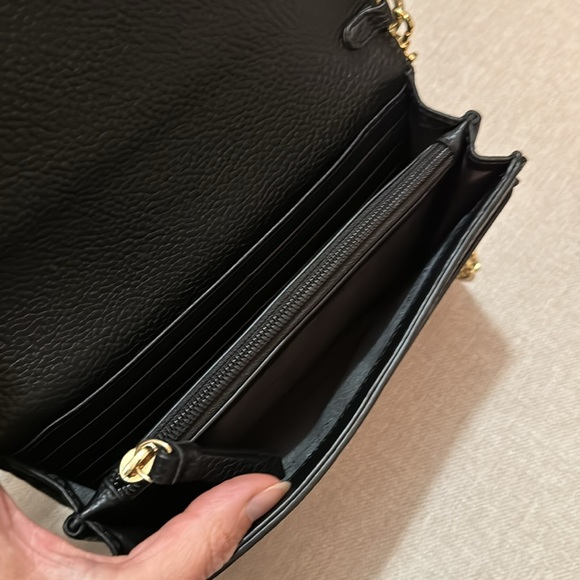 New WOT Calvin Klein Clutch/Crossbody Purse-Black Faux Leather-Chain Strap - Picture 11 of 16